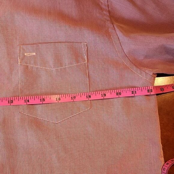 Dockers Long Sleeve Button Down Shirt, Medium, Burgundy & White Woven Gingham - Picture 3 of 7